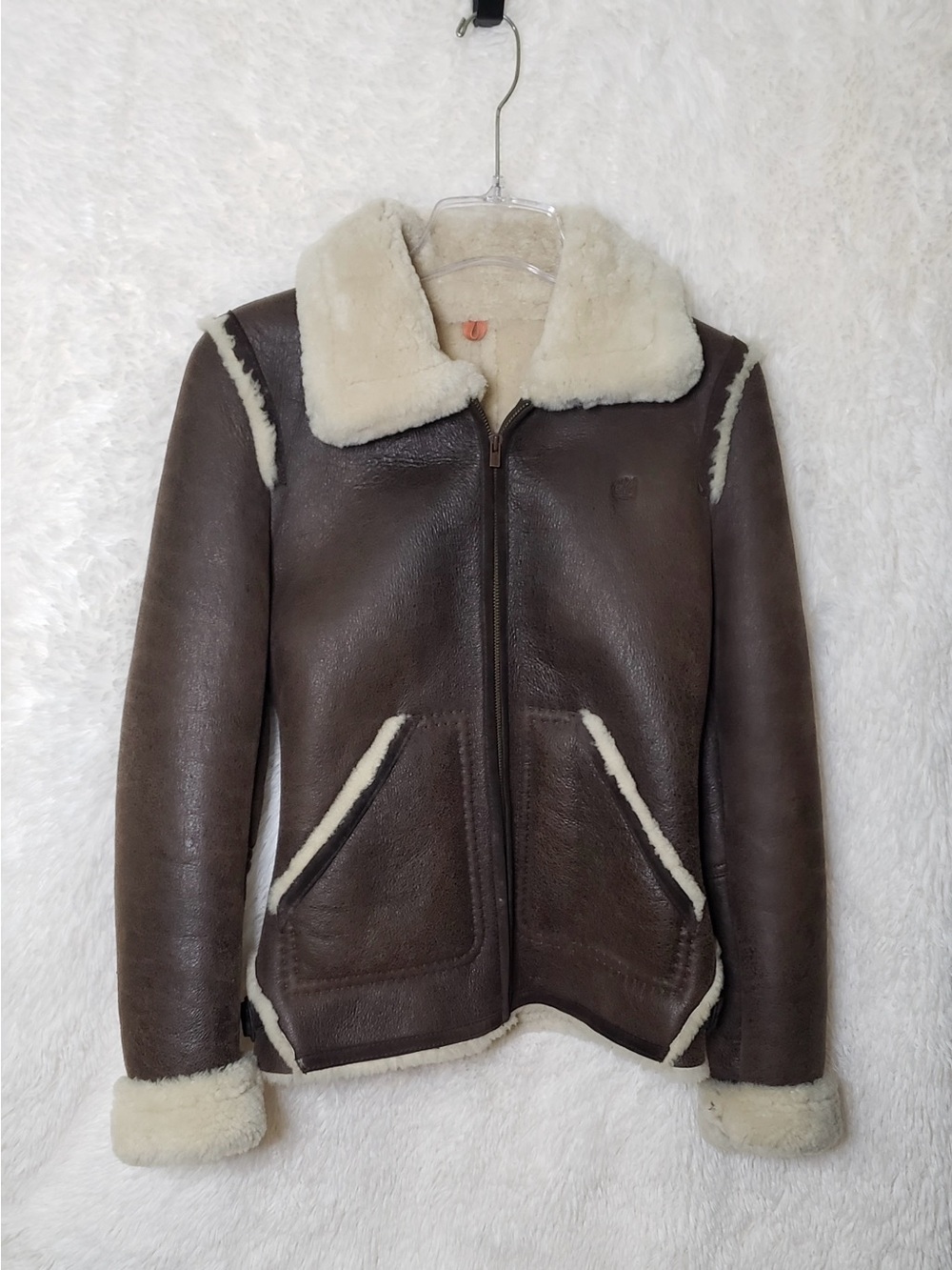 Timberland Vintage Women’s Fitted Genuine Leather Shearling Jacket S/P